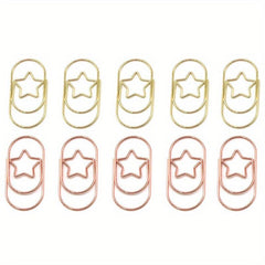 10pcs Cartoon Cat Star & Moon Paper Clips for Office & School Supplies