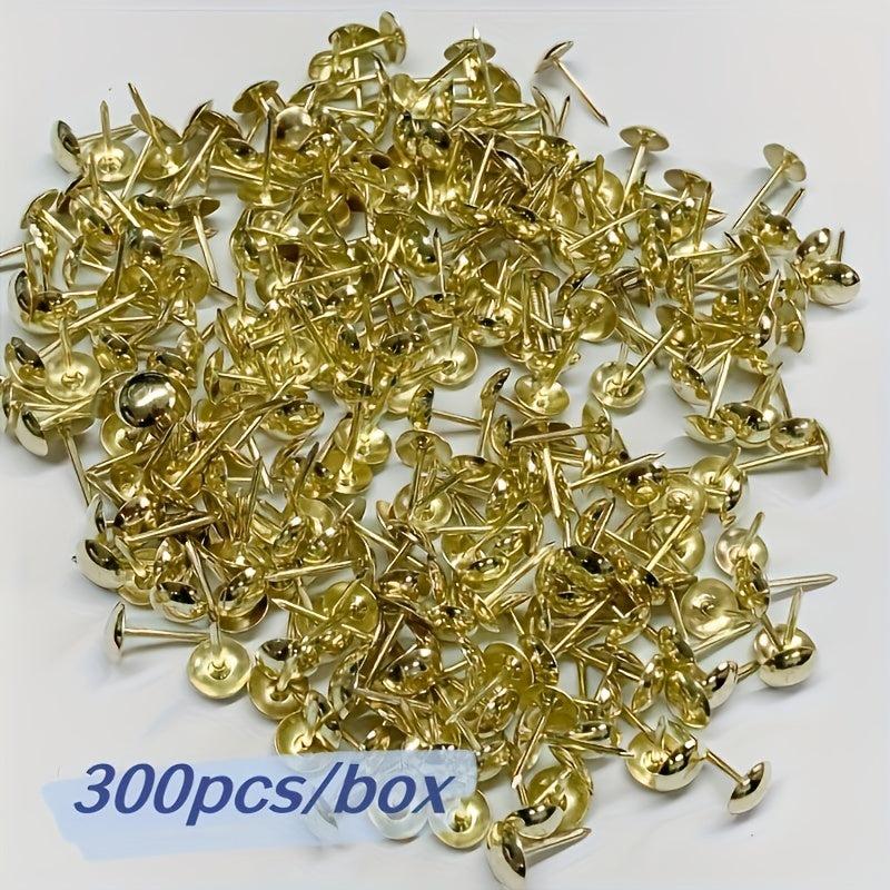 300pcs Golden Thumb Tacks 7 8 9 2 15mm Round for Bulletin Boards Poster Hanging