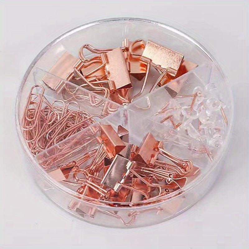 72pcs Multicolor Paper Clip Pushpin Set Office School Supplies