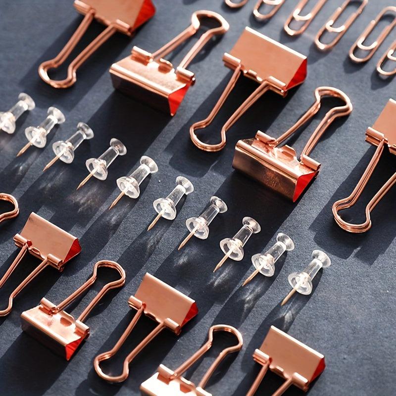 72pcs Multicolor Paper Clip Pushpin Set Office School Supplies