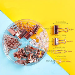 72pcs Multicolor Paper Clip Pushpin Set Office School Supplies