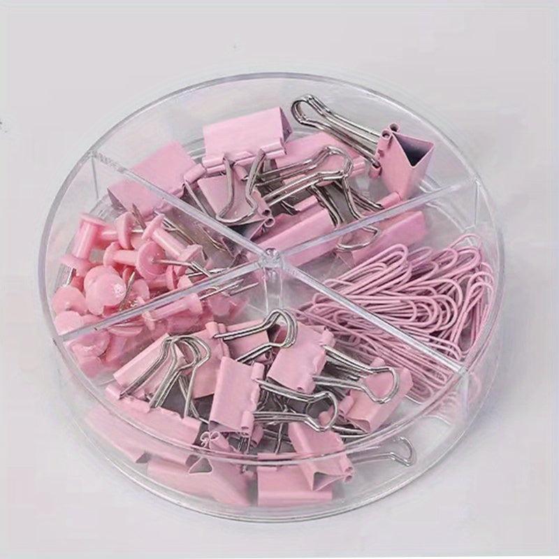 72pcs Multicolor Paper Clip Pushpin Set Office School Supplies