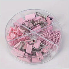 72pcs Multicolor Paper Clip Pushpin Set Office School Supplies