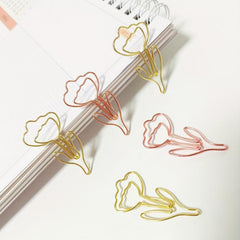 20pcs Flower Paperclip Metal Cartoon Innovative Paperclips School Office
