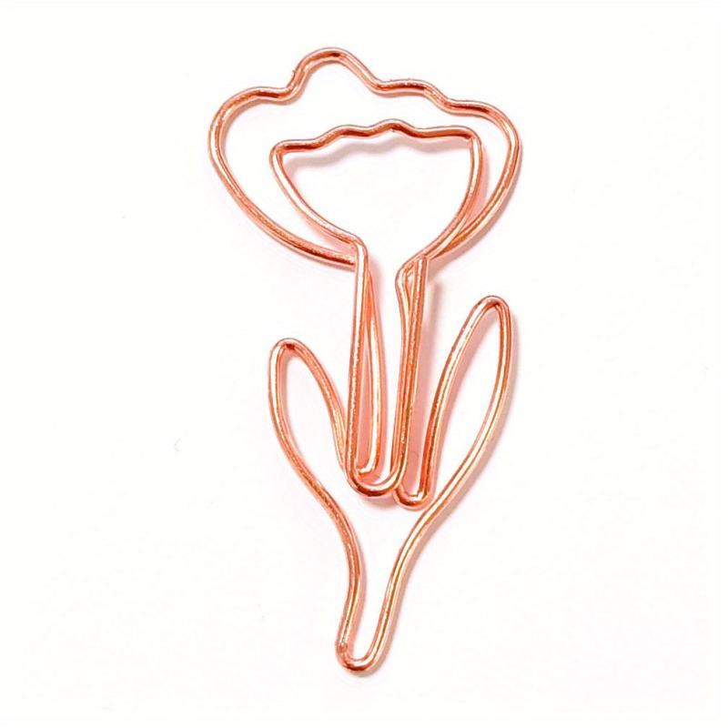 20pcs Flower Paperclip Metal Cartoon Innovative Paperclips School Office