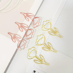 20pcs Flower Paperclip Metal Cartoon Innovative Paperclips School Office