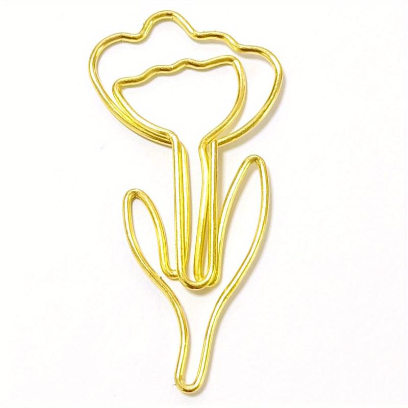 20pcs Flower Paperclip Metal Cartoon Innovative Paperclips School Office