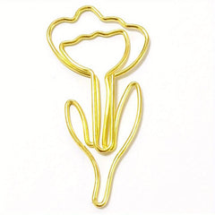 20pcs Flower Paperclip Metal Cartoon Innovative Paperclips School Office