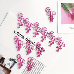 10 Flamingo Paper Clips Metal Planner Clips Office School Bookmark