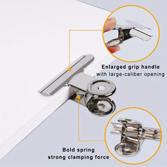 12pcs Metal Hinge Clips 63mm Bulldog Clips Silver Metal Binder Paper Clip