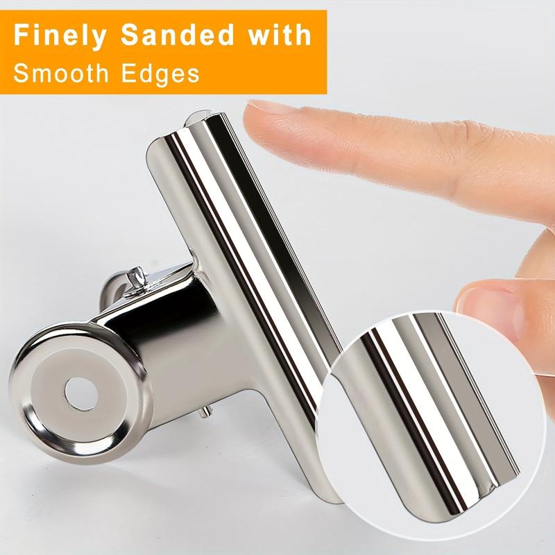 12pcs Metal Hinge Clips 63mm Bulldog Clips Silver Metal Binder Paper Clip
