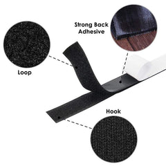 10 Pairs Hook Loop Fastener Tape Strips Self-adhesive Strong Nylon Sticker DIY