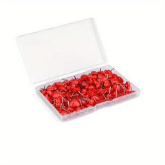 100pcs Red Heart Shaped Push Pins Plastic Thumb Tacks for Notice Board