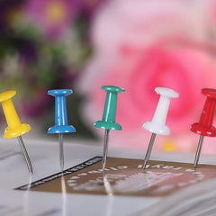 100Pcs Large Head Pins Clear Plastic Head Steel Tip Thumb Tacks for Home Office