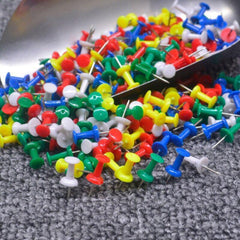 100Pcs Large Head Pins Clear Plastic Head Steel Tip Thumb Tacks for Home Office