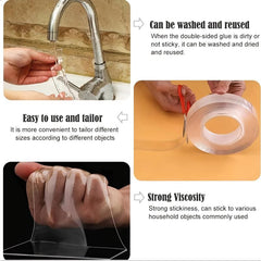 Transparent Waterproof Adhesive Nano Gel Tape with Universal Hook