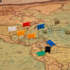 100pcs Multicolor Flags Push Pins Marking Thumbtack DIY Patchwork Map Pins