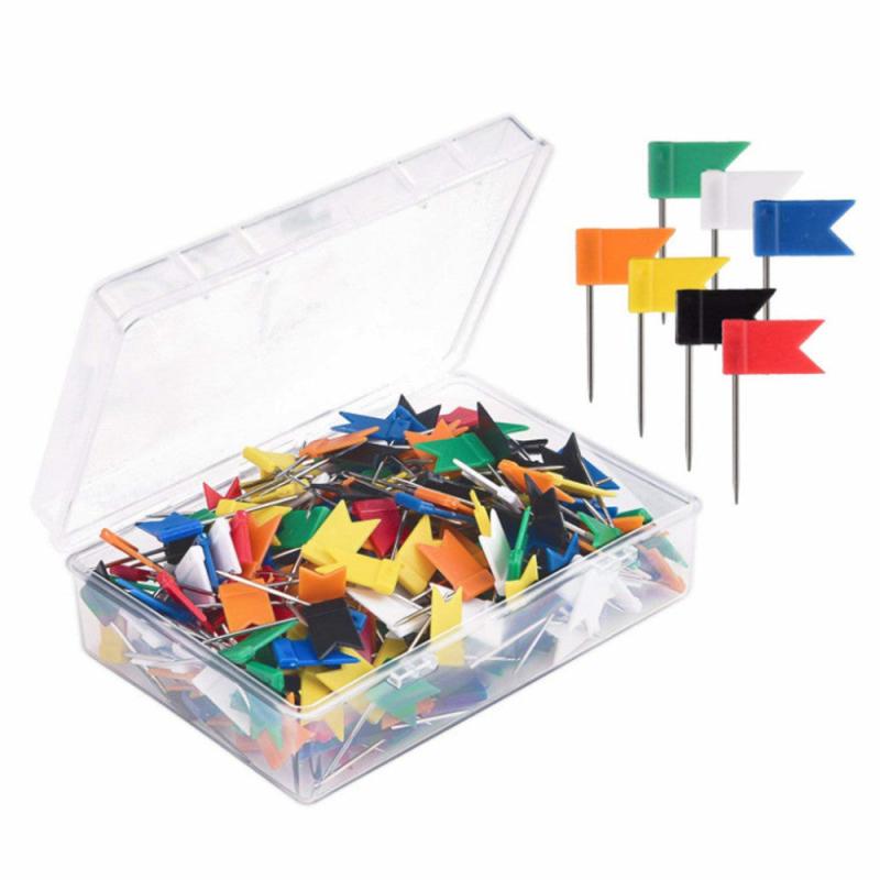 100pcs Multicolor Flags Push Pins Marking Thumbtack DIY Patchwork Map Pins