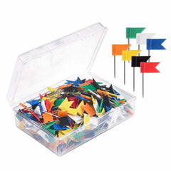 100pcs Multicolor Flags Push Pins Marking Thumbtack DIY Patchwork Map Pins