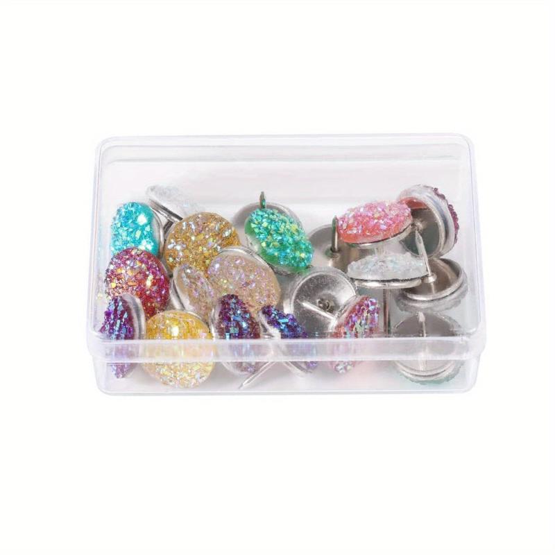 30pcs Sparkling Diamond Studs Thumbtacks Office Wall Decoration