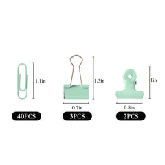 45pcs Binder Clips Paper Clips Office School Set