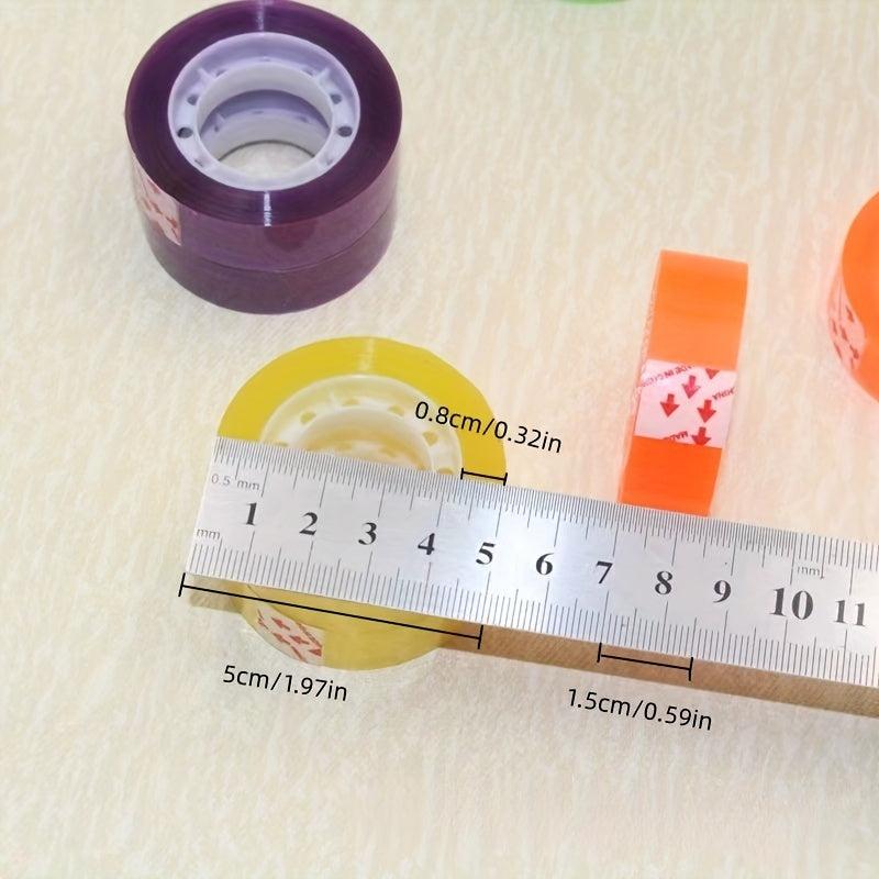 4pcs Student Tape Transparent Small Tape Stationery Office Transparent