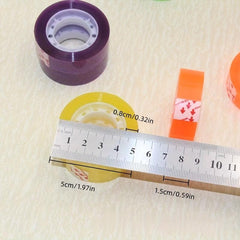 4pcs Student Tape Transparent Small Tape Stationery Office Transparent