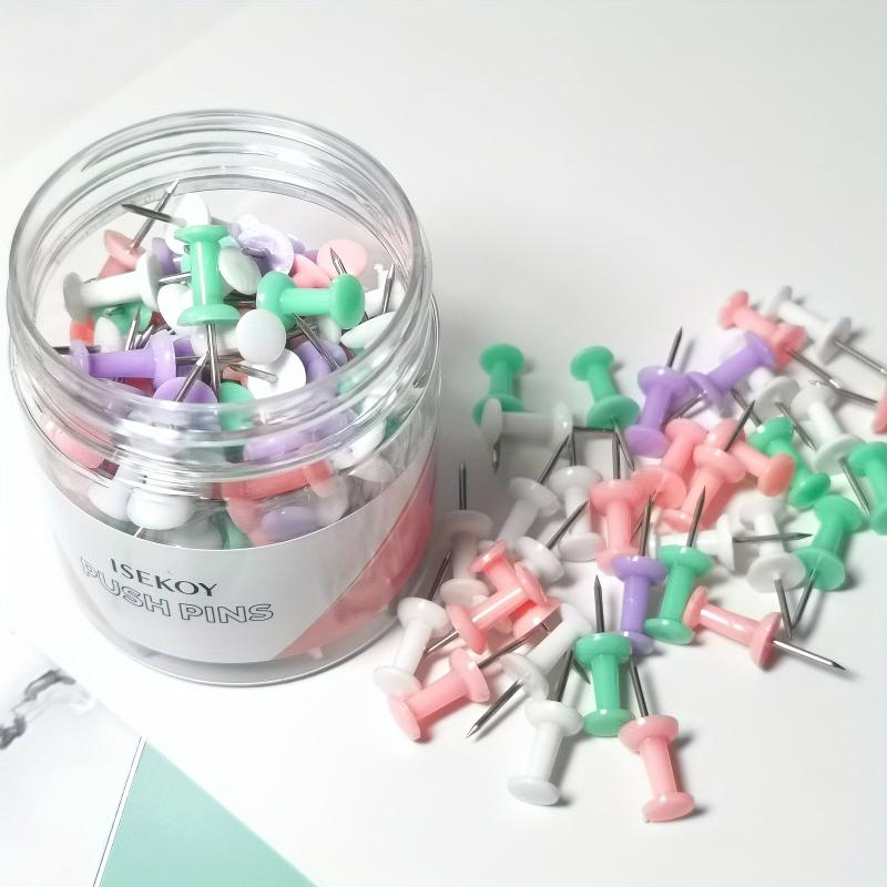 100pcs Push Pins Thumb Tacks For Bulletin Board Office Tacks Colorful Pins