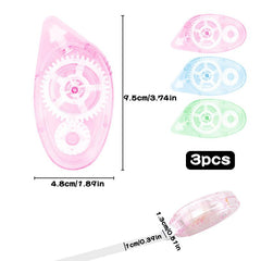 Jagowa 3pcs Double Sided Adhesive Scrapbook Runner Tape Roller