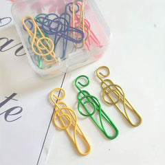 12pcs Mixed Colour Musical Notes Paper Clips with Storage Box