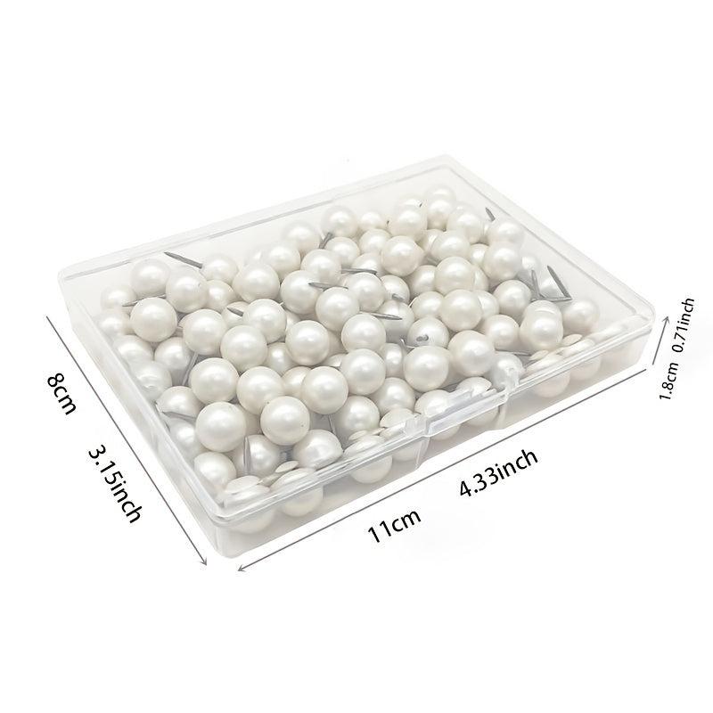 100pcs Pearl Round Ball Pushpin Corkboard Office Pin
