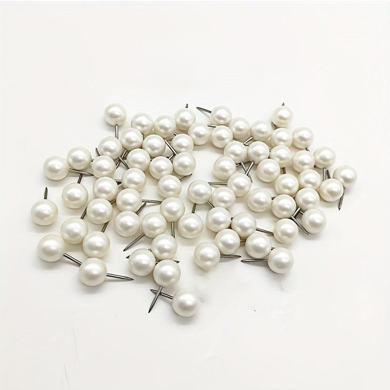 100pcs Pearl Round Ball Pushpin Corkboard Office Pin