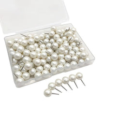 100pcs Pearl Round Ball Pushpin Corkboard Office Pin