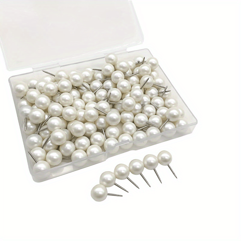 100pcs Pearl Round Ball Pushpin Corkboard Office Pin