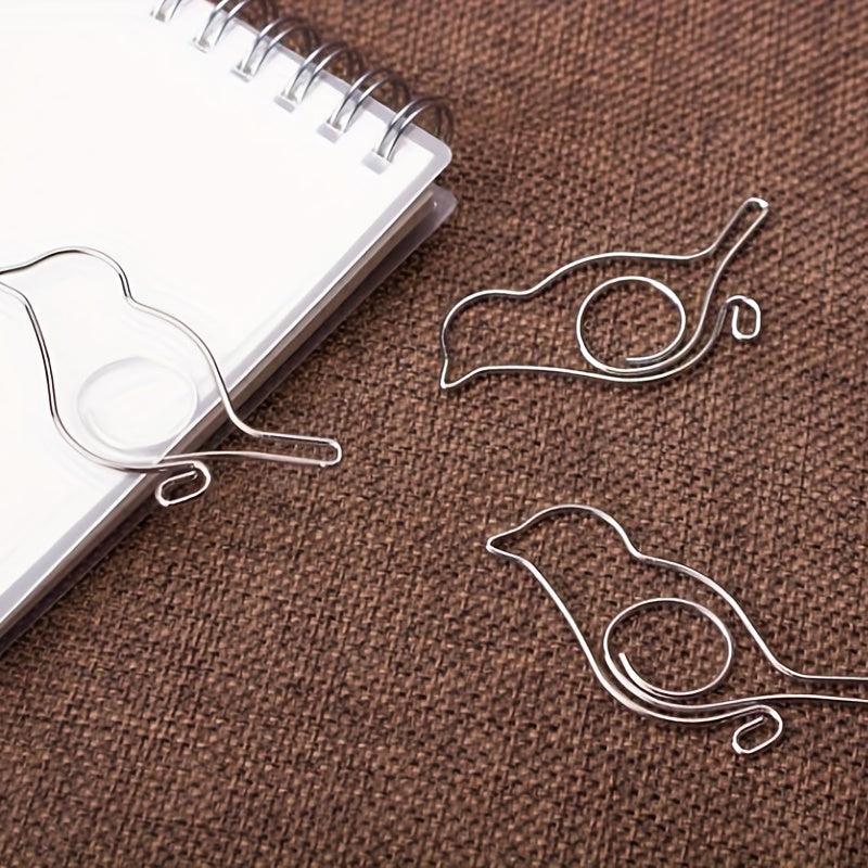 10pcs Bird Paper Clips for Desk Organizers Bookmark Clip
