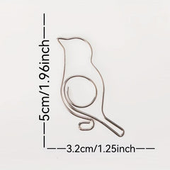 10pcs Bird Paper Clips for Desk Organizers Bookmark Clip