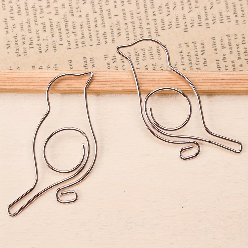 10pcs Bird Paper Clips for Desk Organizers Bookmark Clip