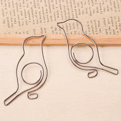 10pcs Bird Paper Clips for Desk Organizers Bookmark Clip