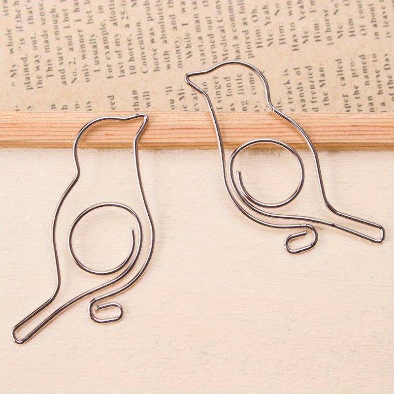 10pcs Bird Paper Clips for Desk Organizers Bookmark Clip