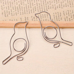 10pcs Bird Paper Clips for Desk Organizers Bookmark Clip