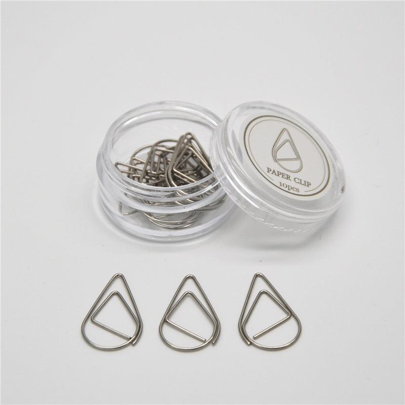 Water Drop Metal Paper Clip Bookmark