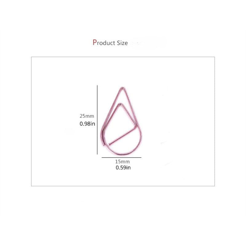 Water Drop Metal Paper Clip Bookmark