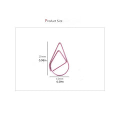 Water Drop Metal Paper Clip Bookmark
