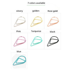 Water Drop Metal Paper Clip Bookmark