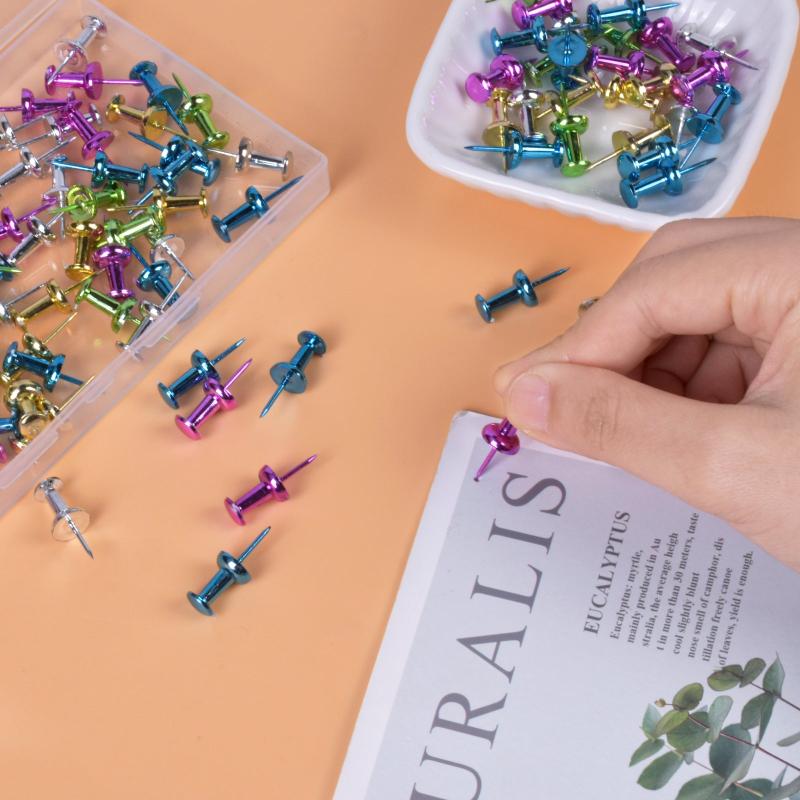 100 Colorful Push Pins for Maps and More