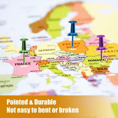 100 Colorful Push Pins for Maps and More