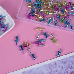 100 Colorful Push Pins for Maps and More