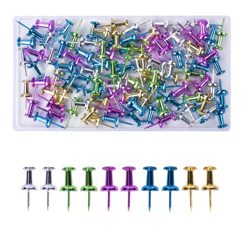 100 Colorful Push Pins for Maps and More