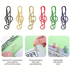 30pcs Music Paper Clip Metal Music Bookmark School Office Accessories