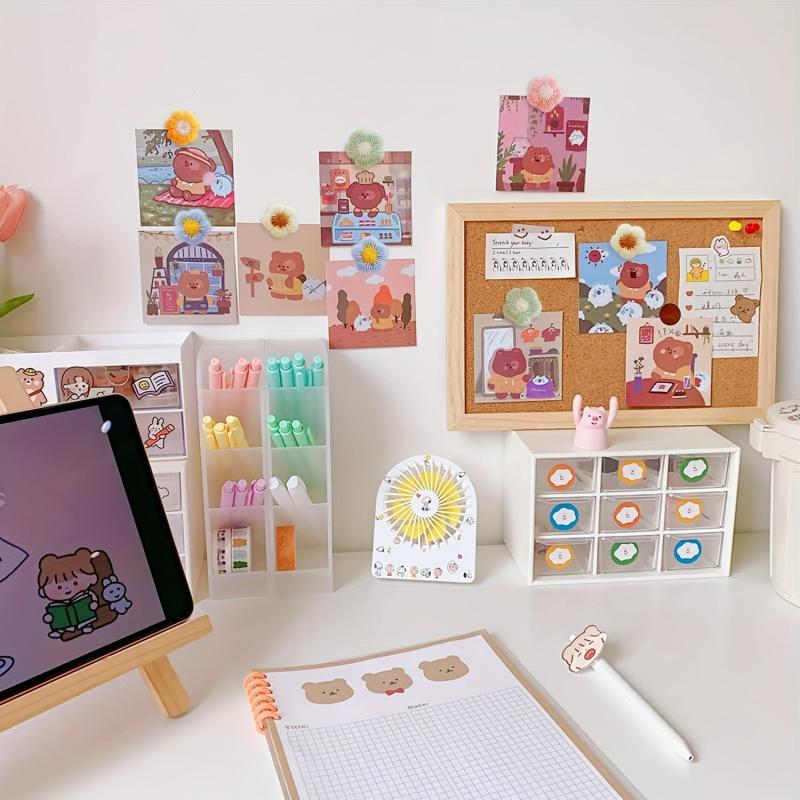 30 Flower Shaped Push Pins for Office School Maps Photos